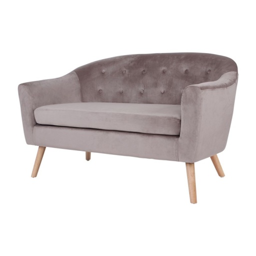 [DEZS-437073[D]] 2 személyes bársony kanapé, szürkésbarna - STOCKHOLM