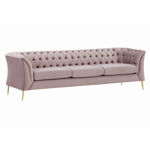 3 személyes chesterfield kanapé, pasztell rózsaszín - ROYALISSIME