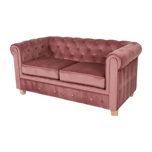 [DEZS-443852[D]] 2 személyes Chesterfield bársony kanapé, púderrózsaszín - OXFORD