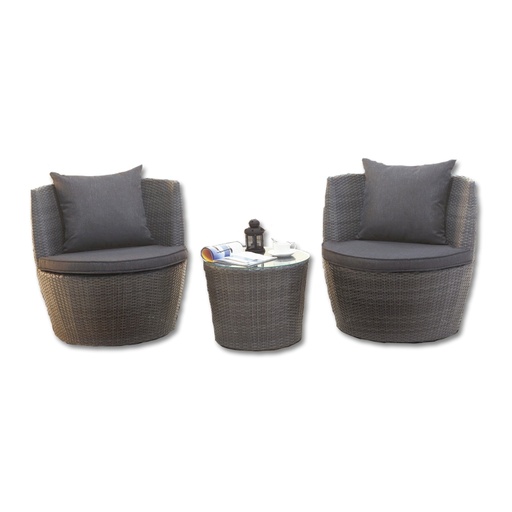 [DEGE-1515V-3A] 2 személyes rattan ülőgarnitúra szett, kisasztallal - CAICO
