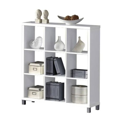 [DETK-069942[D]] 9 részes modern könyvespolc, fehér - TEKLA