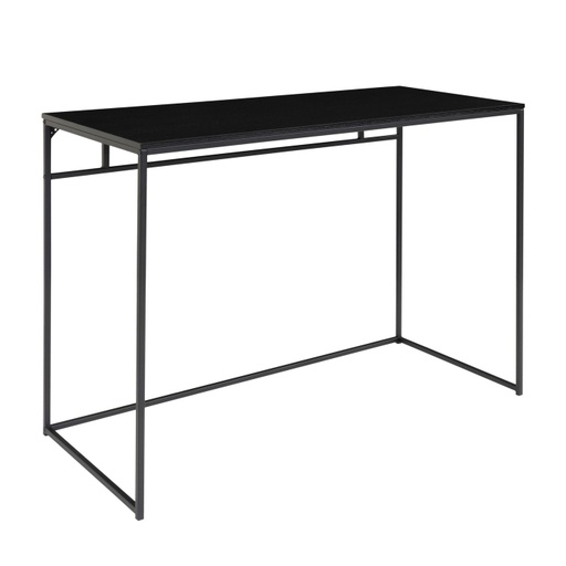 [DEHN-2402050[D]] Acél vázas íróasztal, 100x45 cm, fekete - BITUME NOIR