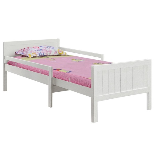 [DETK-261210[D]] Állítható ágykeret, 100x125-205 cm, fehér - POULETTE