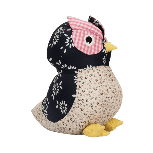 [DEOB-190150-R] Ajtótámasz - fekete, rózsaszín szemű - OWL MANIA