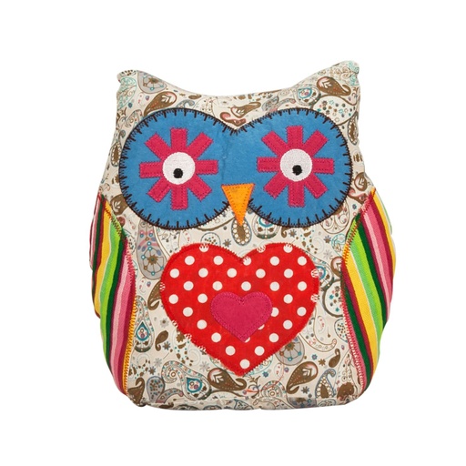 [DEOB-190068-K] Ajtótámasz bagoly - kék szemű - PATCHWORK OWL