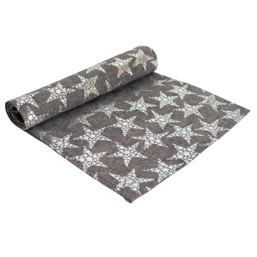 [DEWV-33672] Asztali futó ezüst csillag mintával 40x180 cm - STARLIGHT