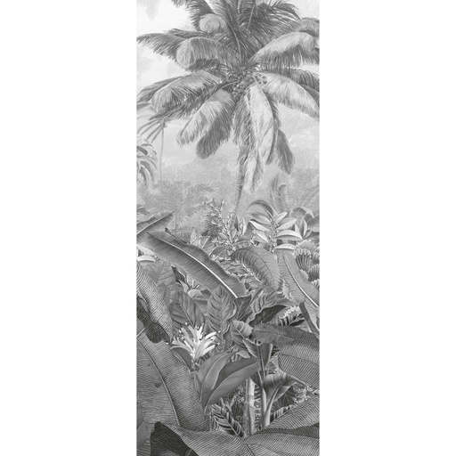[DEJS-P013-VD1[D]] Amazóniai esőerdőt ábrázoló tapéta, 100x250 cm, fekete-fehér - RETRO JUNGLE