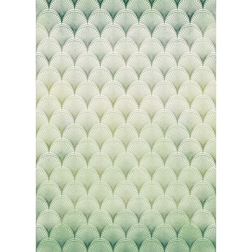 [DEJS-HX4-020[D]] Art déco mintás tapéta, 200x280 cm, világoszöld-zöld - ART DECO