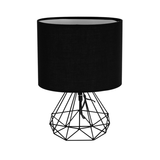 [DEZS-1763LAMPF] Asztali lámpa geometrikus vázzal, fekete - GEOMETRIC