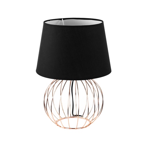 [DEZS-1732LAMCO] Asztali lámpa, fém talppal, fekete-rosegold - EN CAGE