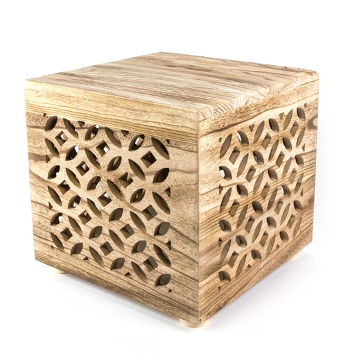 [DEHS-1773[D]] Asztalka, fa kocka mozaik mintával - CUBE