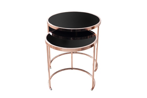 [DEIV-36721[D]] Asztalka szett, 2 db, rosegold-fekete - CLAVIER
