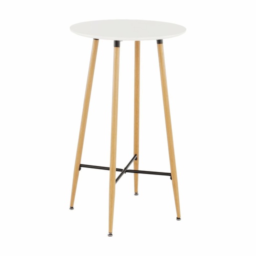 [DETK-261519[D]] Bárasztal, lábtartóval, 60 cm, fehér - ALGEBRE